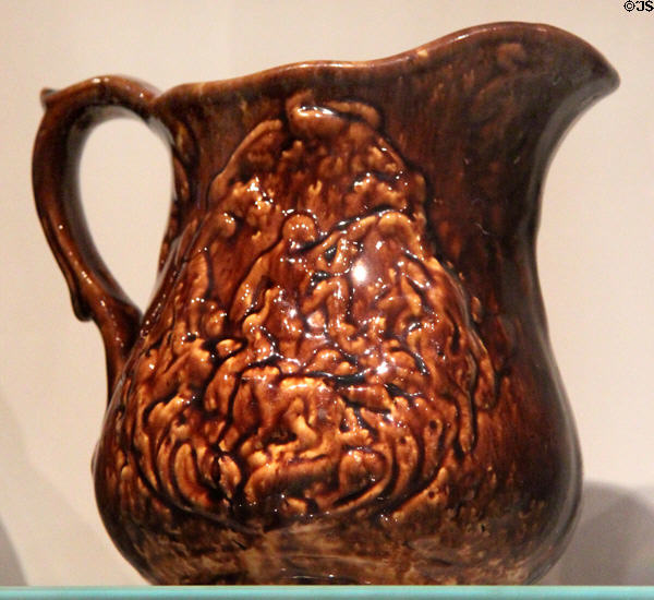 Rockingham-glazed earthenware pitcher (c1875-80) by W.E. Welding of Brantford, ON at Royal Ontario Museum. Toronto, ON.