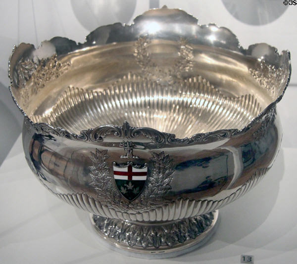 Silver punch bowl (c1897) retailed by Ryrie Bros. of Toronto at Royal Ontario Museum. Toronto, ON.