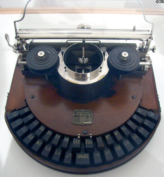 Hammond 1 typewriter (1881) by Hammond Typewriter Co., NY at Royal Ontario Museum. Toronto, ON.