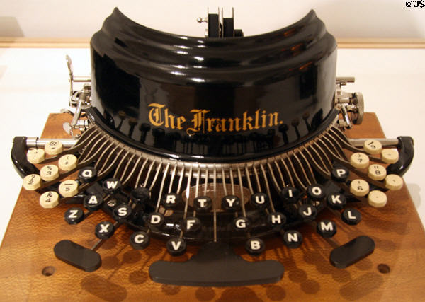 Franklin 2 typewriter (1892) by Franklin Typewriter Co., Boston at Royal Ontario Museum. Toronto, ON.