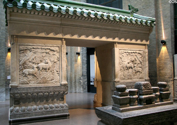 Qing dynasty graveyard of Zu Dashou entrance gate (1656) from Yongtai Village near Beijing at Royal Ontario Museum. Toronto, ON.