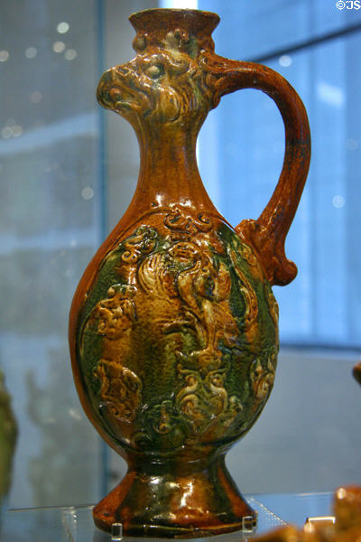 Glazed earthenware ewar (675-750 - Tang dynasty) at Royal Ontario Museum. Toronto, ON.