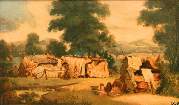 Clallam Indian Travelling Lodges painting (1846) by Paul Kane at Art Gallery of Ontario. Toronto, ON.