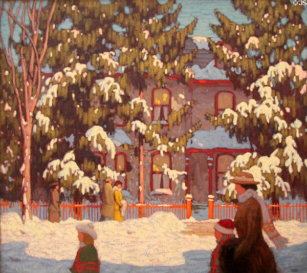 Winter Afternoon, City Street, Toronto (aka Sunday Morning) painting (1918) by Lawren Harris at Art Gallery of Ontario. Toronto, ON.