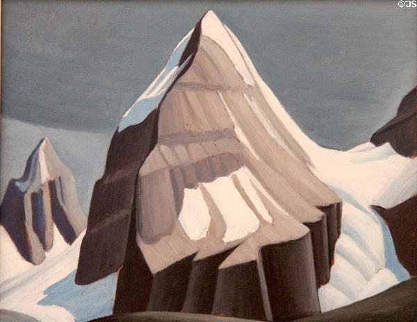 Mount Lefroy painting on board (c1929) by Lawren Harris at Art Gallery of Ontario. Toronto, ON.