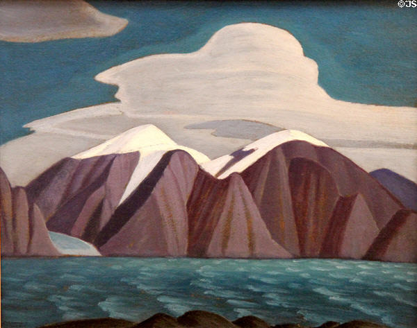 Bylot Island South Shore from Eclipse Sound, Arctic Sketch XXXIV painting on board (1930) by Lawren Harris at Art Gallery of Ontario. Toronto, ON.