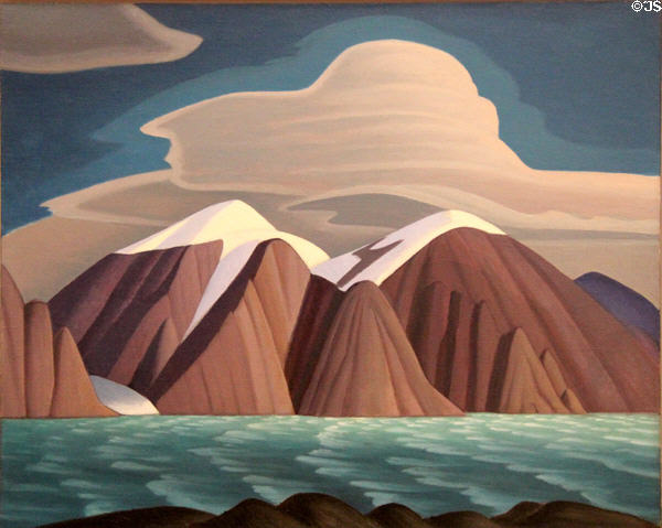 South Shore Bylot Island painting (c1931) by Lawren Harris at Art Gallery of Ontario. Toronto, ON.