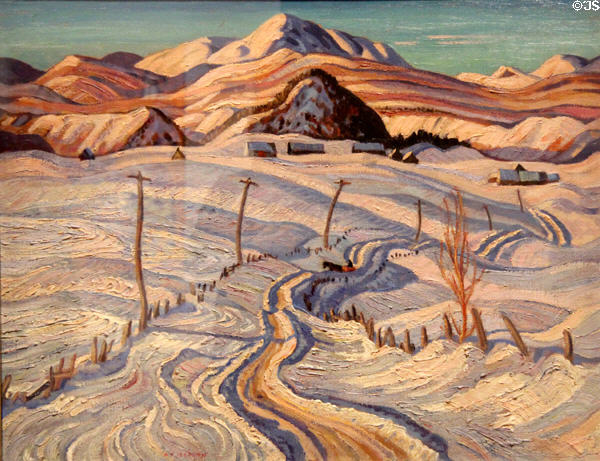 Winter, Charlevoix County, Quebec painting (1932-33) by A.Y. Jackson at Art Gallery of Ontario. Toronto, ON.