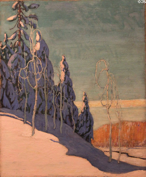 A Clear Winter painting (1916) by Arthur Lismer at Art Gallery of Ontario. Toronto, ON.