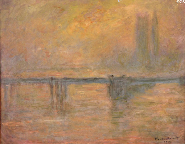 Charing Cross Bridge, Fog painting (1902) by Claude Monet at Art Gallery of Ontario. Toronto, ON.