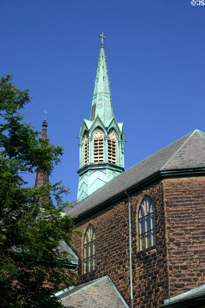 Transept spire of St. Dunstan's Catholic Basilica (1897-1907). Charlottetown, PE. Style: Victorian Gothic. Architect: F.-X. Berlinguet.