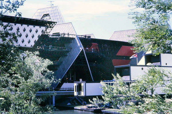 Hexagonal theme Pavilions at Expo 67. Montreal, QC.