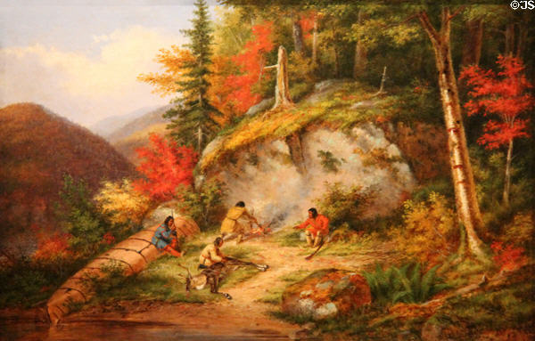Chippewas Hunting Caribou painting (1861) by Cornelius Krieghoff at Montreal Museum of Fine Arts. Montreal, QC.