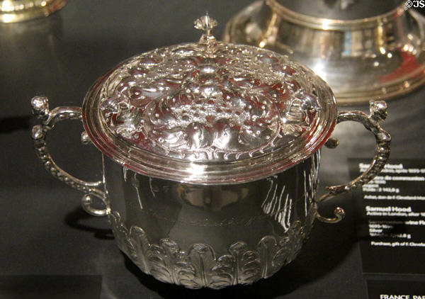 Silver posset cup (1682-3) from London at Montreal Museum of Fine Arts. Montreal, QC.