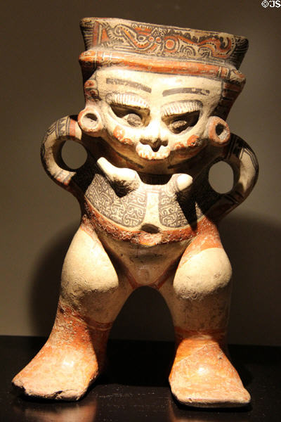 Nicoya-Guanacaste culture ceramic standing female figure (1000-1200) from Costa Rica at Montreal Museum of Fine Arts. Montreal, QC.