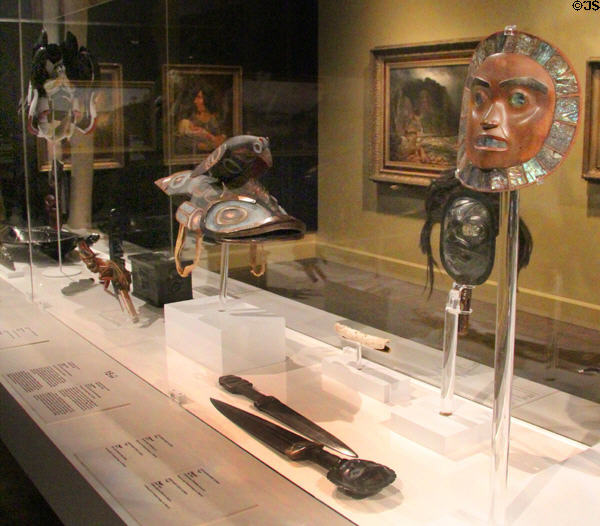 Collection of Northwest Coast native art at Montreal Museum of Fine Arts. Montreal, QC.
