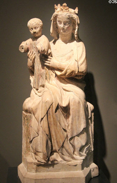 Virgin & Child limestone sculpture (1st third of 14th C) from Lorraine France at Montreal Museum of Fine Arts. Montreal, QC.
