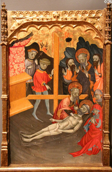 Deposition of St Peter painting (c1410-5) by Pere Lembri from Spain at Montreal Museum of Fine Arts. Montreal, QC.