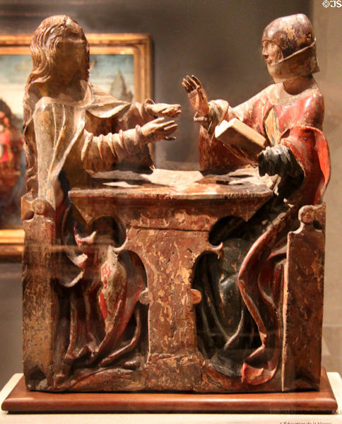 Education of the Virgin wood sculpture (2nd quarter of 16th C) from central Germany at Montreal Museum of Fine Arts. Montreal, QC.
