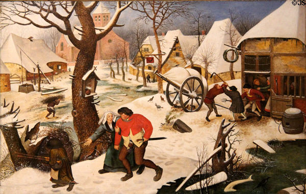 Return from the Inn painting (c1620) by Pieter Brueghel the Younger at Montreal Museum of Fine Arts. Montreal, QC.