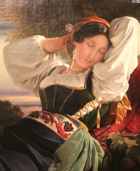 Girl from Sabine Mountains painting (c1832-6) by Franz Xaver Winterhalter from Germany at Montreal Museum of Fine Arts. Montreal, QC.