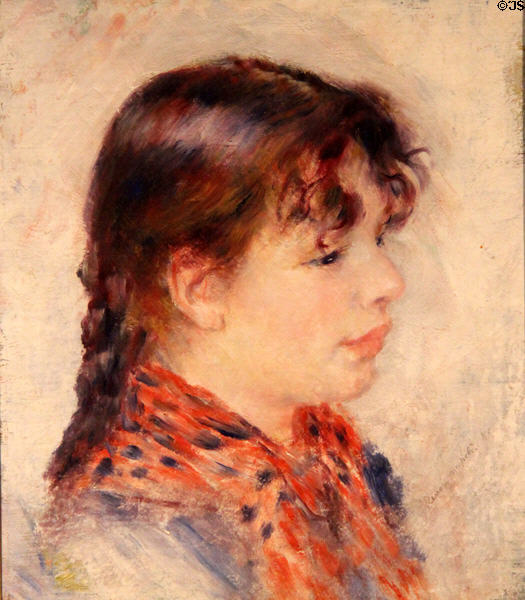 Head of Neapolitan Girl painting (1881) by Auguste Renoir at Montreal Museum of Fine Arts. Montreal, QC.