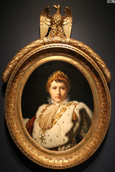 Portrait of Napoleon I in Coronation Robes (c1805) by Baron François-Pascal-Simon Gérard at Montreal Museum of Fine Arts. Montreal, QC.