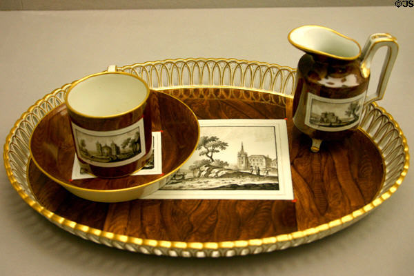 Porcelain coffee service (1790-1) from Vienna, Austria at Ariana Museum. Geneva, Switzerland.
