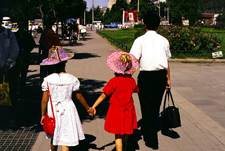 Children in fancy dresses in Beijing. China.