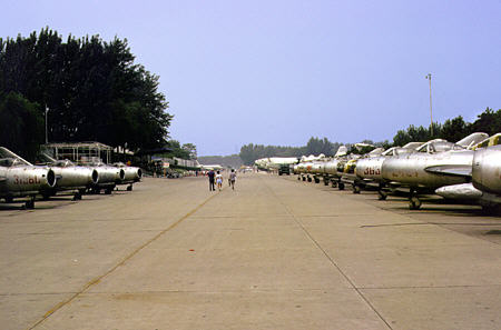 MIGs line the grounds of the China Aviation Museum in Beijing. China.