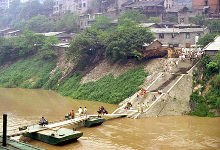 Steps to docks in Chongqing on Yangtze (Yangtse) River. China.