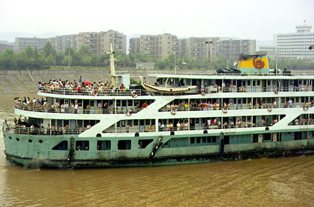 Local ferry at Yichang on Yangtze River. China.