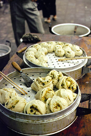 Dumplings for sale in Yichang. China.