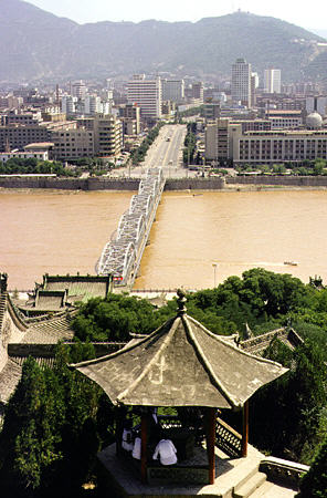 City of Lanzhou and Yellow River. China.
