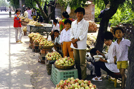 Peaches for sale in Lanzhou. China.