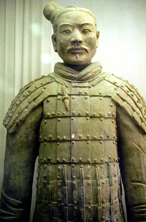 Armored sculpture in the Qin Tombs, Xi'an. China.