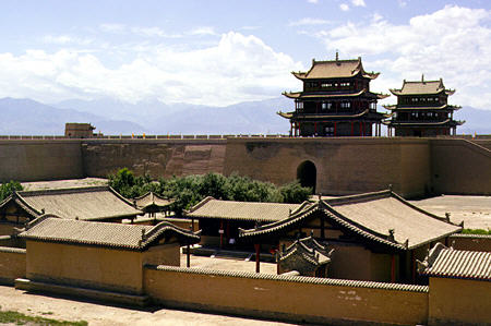 Overview of entire Jiayuguan Fort. China.