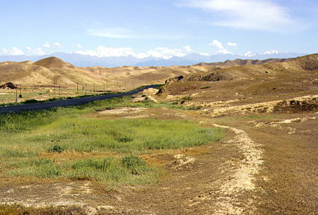 Road north from Urumqi (Urumchi). China.