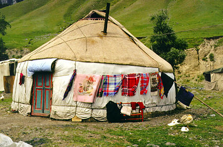 Yurt in Uighur village near Urumqi. China.