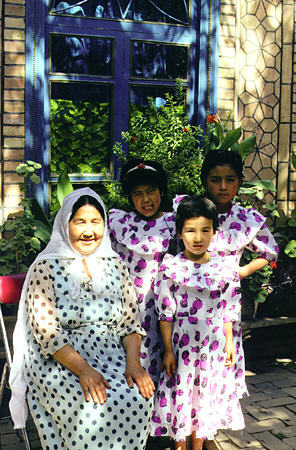 Widow and her nieces, Kashgar. China.