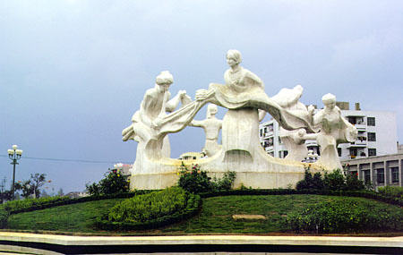 Statue to five nationalities in Kunming. China.