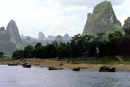 The embankments of the Li River in Kweilin. China.
