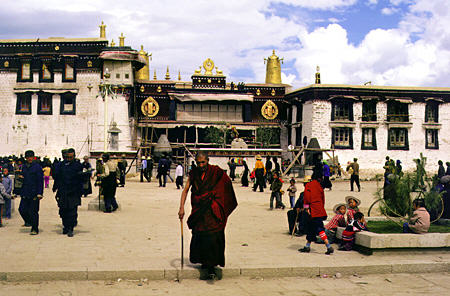 Jokhang the holiest temple of Tibetan in Lhasa. China.