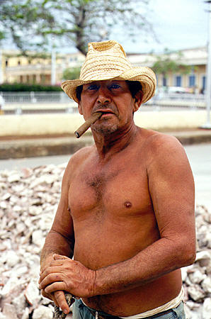 Workman in Remedios. Cuba.