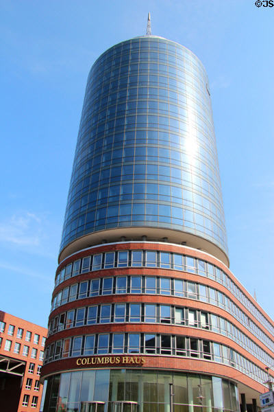 Columbus Haus aka Hanseatic Trade Center Tower (2002) in HafenCity. Hamburg, Germany.