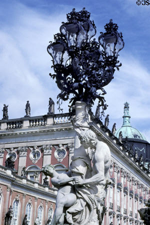 Detail of lamp at Neues Palais. Potsdam, Germany.