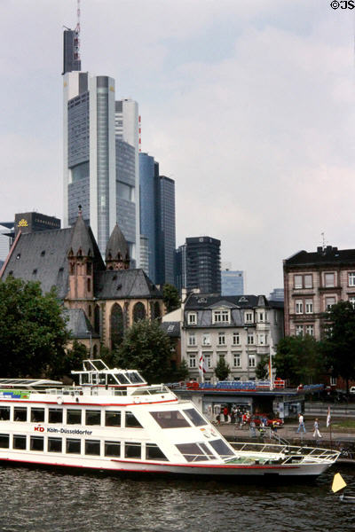 Old & new town seen from Main River. Frankfurt am Main, Germany.
