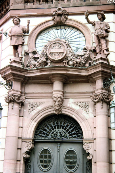 Doorway on one of Rathaus (city hall) buildings. Frankfurt am Main, Germany.