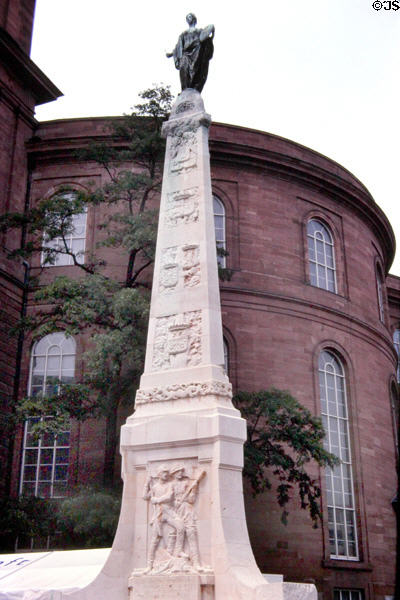 Statue (c1900) commemorating the incorporation of Schleswig-Holstein into Germany by Hugo Kaufman in front of Paulskirche. Frankfurt am Main, Germany.