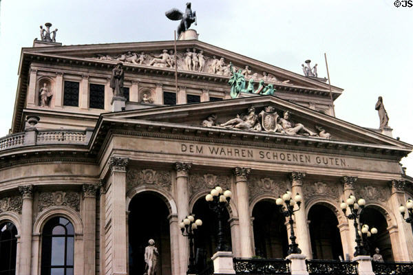 Old Opera with inscription "The True Beauty". Frankfurt am Main, Germany.